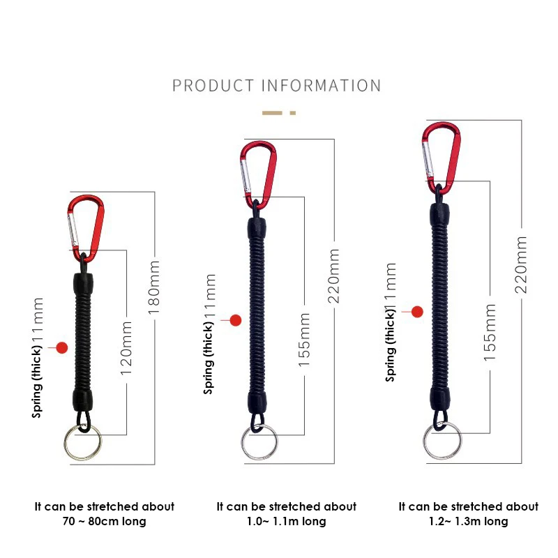 

Plastic Head Aperture Fishing Gear Retractable Rope Beautiful Appearance Miss Rope Firm Connection Not Easy Fall Off Carabiner