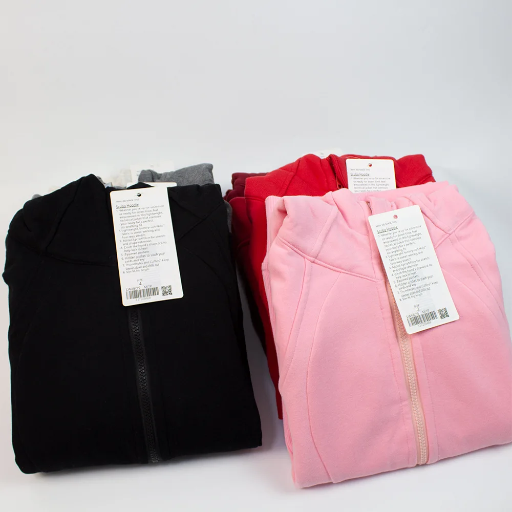 Luluwomen Fall/Winter New yoga wear outerwear Women's sports full zip hoodie fitness run long sleeve top grab fleece hoodie