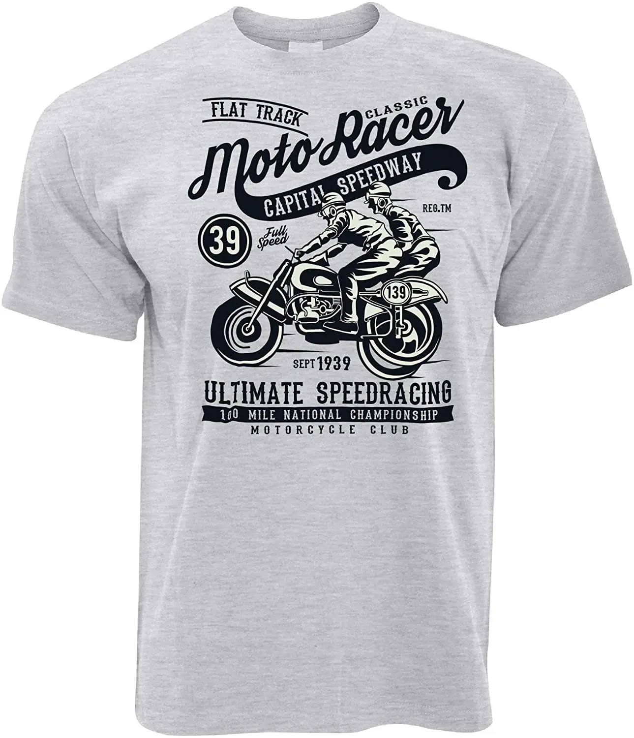 

Biker T Shirt Classic Moto Racer Captial Speedway Art