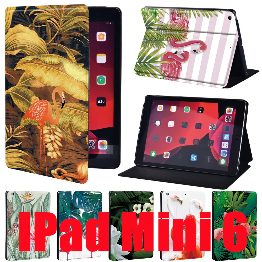

Tablet Case for IPad Mini 6 Case 2021 IPad Mini 6th Generation 8.3 Inch Flamingo Pattern Leather Stand Protective Case