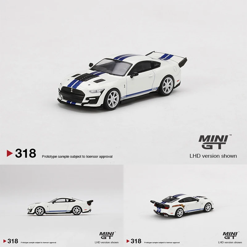 MINI GT 1:64 Shelby GT500, maqueta de coche Diorama de aleación blanca, dragón, serpiente, Concept, Oxfard, colección de coches en miniatura, juguetes, 318