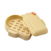 cactus soap box cute creative drain rack plate with lid four color portable travel bathroom children hand washing soap holders