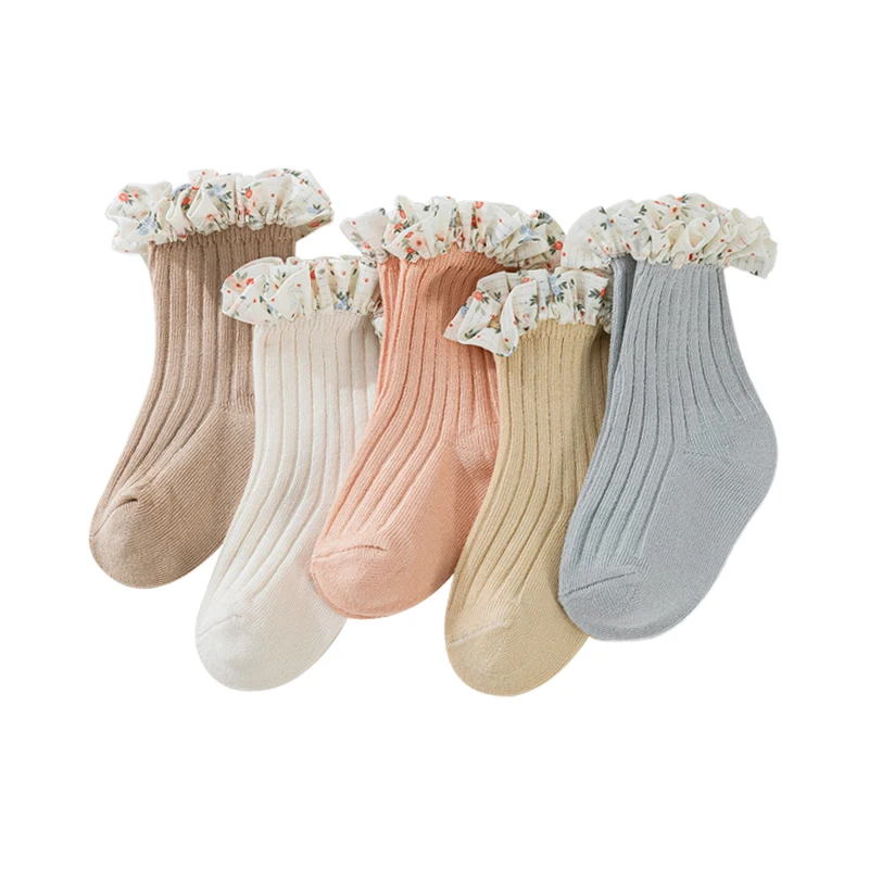 

2022 Spring Summer Flower Ruffle Baby Socks Girls Comfort Cotton Newborn Socking Kids Boy Baby Clothes Accessories 0-3T