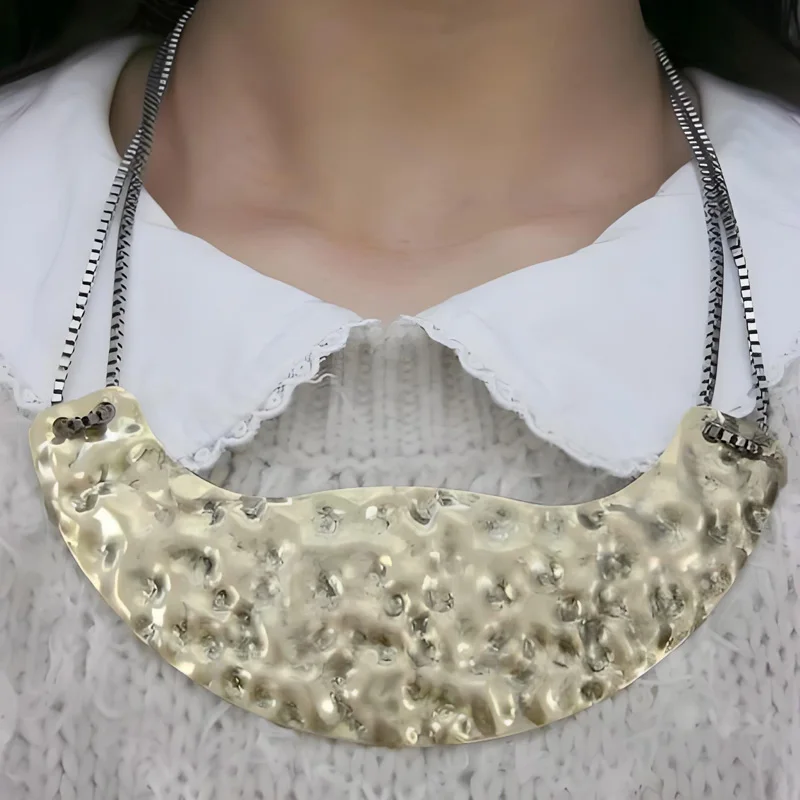 JEWEPLAIT Ретро панк ожерелье из латунного сплава