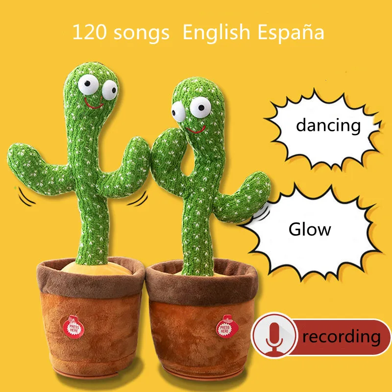 

Lovely Talking Toy Dancing Cactus Doll Speak Talk Sound Record Repeat Toy Kawaii Cactus Toys Children Kids Education Toy Gift