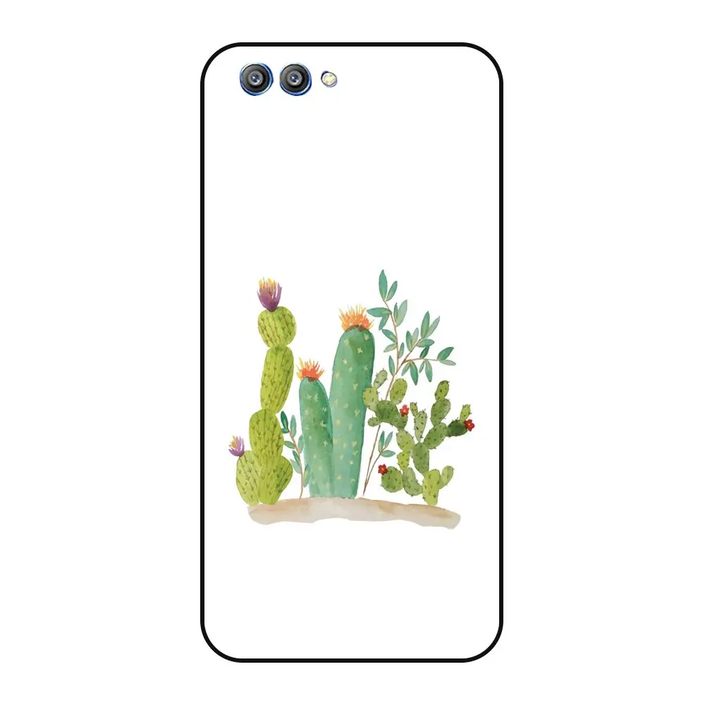 Черный бампер для Huawei Honor V10 красивый мягкий чехол с животными высокого качества