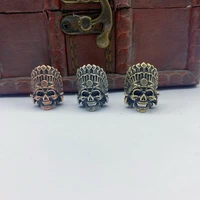 brass crown skull knife beads outdoors diy tools edc lanyard pendants key rings accessories