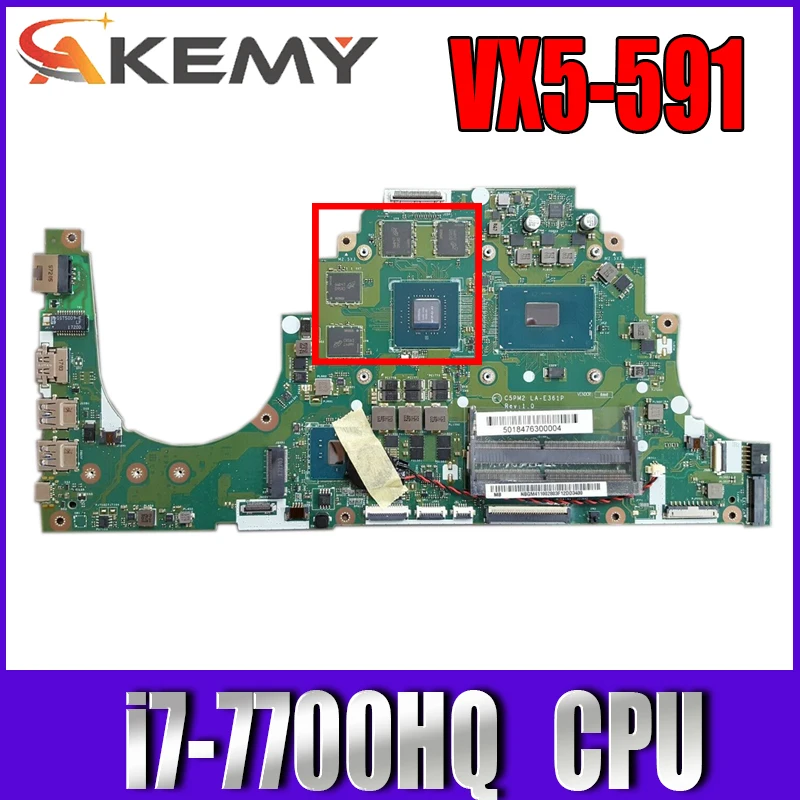 

Для материнской платы для ACER Aspire I7- 7700HQ VX5-591G GPU LA-E361P GTX1050 для Gtx1050/100% тестовая Рабочая материнская плата