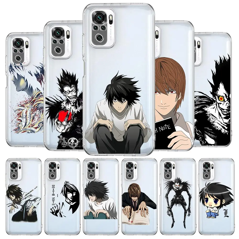 

Anime Death Note Ryuk New Square Clear Soft Phone Case For Xiaomi Redmi Note 12 11 9S 9 8 10 Pro+ 7 8T 9C 9A 8A K40 Gaming Cover