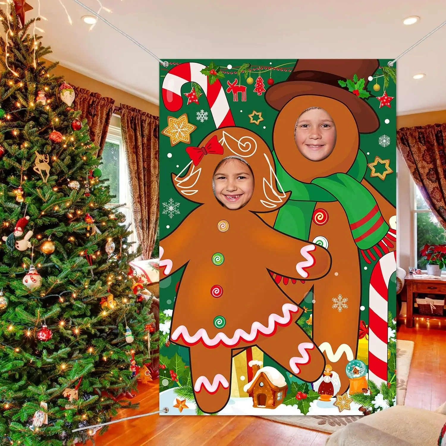 Виниловый Рождественский Человеческий Пряничный Человечек Фон Для Воздействия