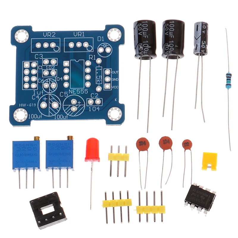 

1PCS NE555 pulse frequency, duty cycle adjustable module DIY Kit Oscillator Square Wave Signal Generator