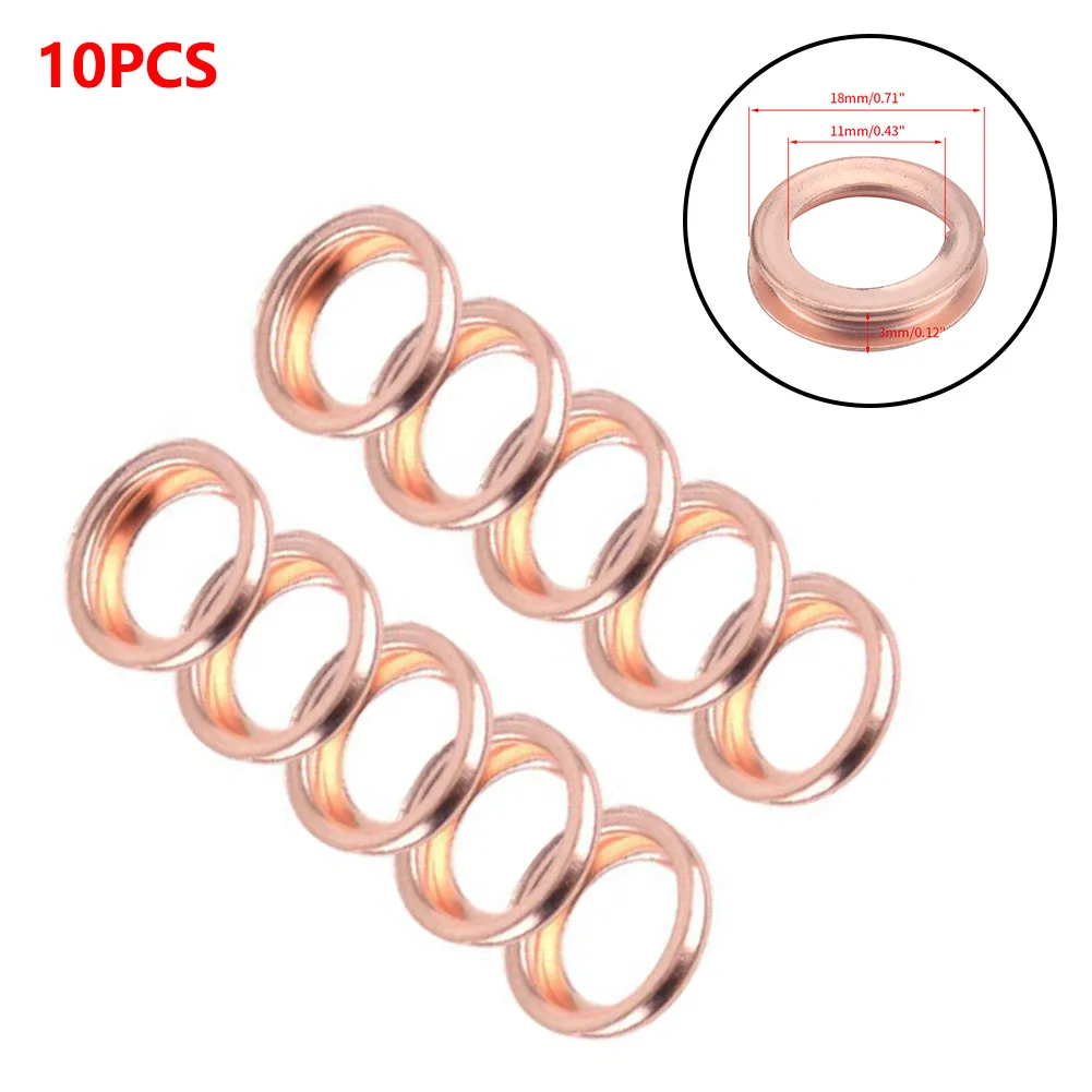 

10x Metal Oil Drain Plug Crush Washer Gasket Brand New Car Engine Replacement 11026-01M02 For Nissan For Infiniti 11026-JA00A