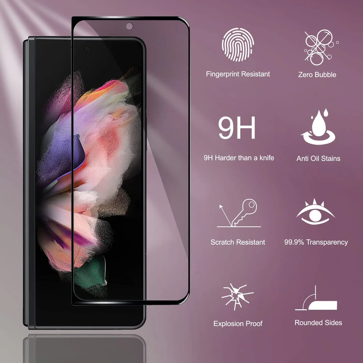2-4Pcs Anti Spy Tempered Glass For Samsung Galaxy Z Fold 3 Z Fold 4 Screen Protector Privacy Glass