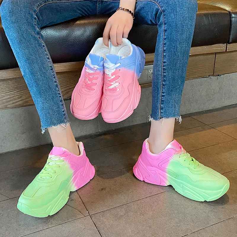 

Women's Sports Shoes Autumn Outdoor Casual Shoes Fashion Plus Velvet Warm Walking Shoes Winter Daddy Shoes Platform Women Shoes