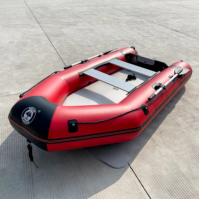 Фото Надувная штурмовая лодка MC300-3 Solar Marine 10 футов для 4 человек с прочным надувным дном, спасательный каяк, гребное каноэ с термосваренным корпусом №3
