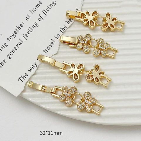 Цельная ювелирная соединительная застежка, микро-набор, цирконий, простая застежка, женский браслет с жемчугом «сделай сам», ожерелье, аксессуары, оптовая продажа