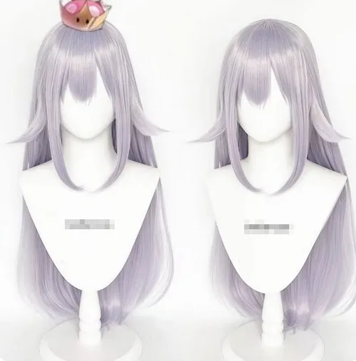 Парик для косплея Booette King Boo длинные серебристые фиолетовые парики парик Марио