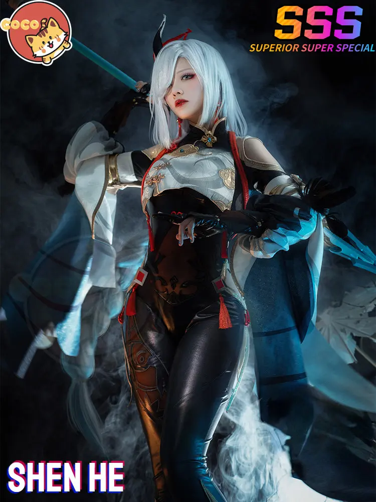 Косплей-костюм из игры CoCos-SSS Genshin Impact Shenhe костюм для косплея с париком девочек -