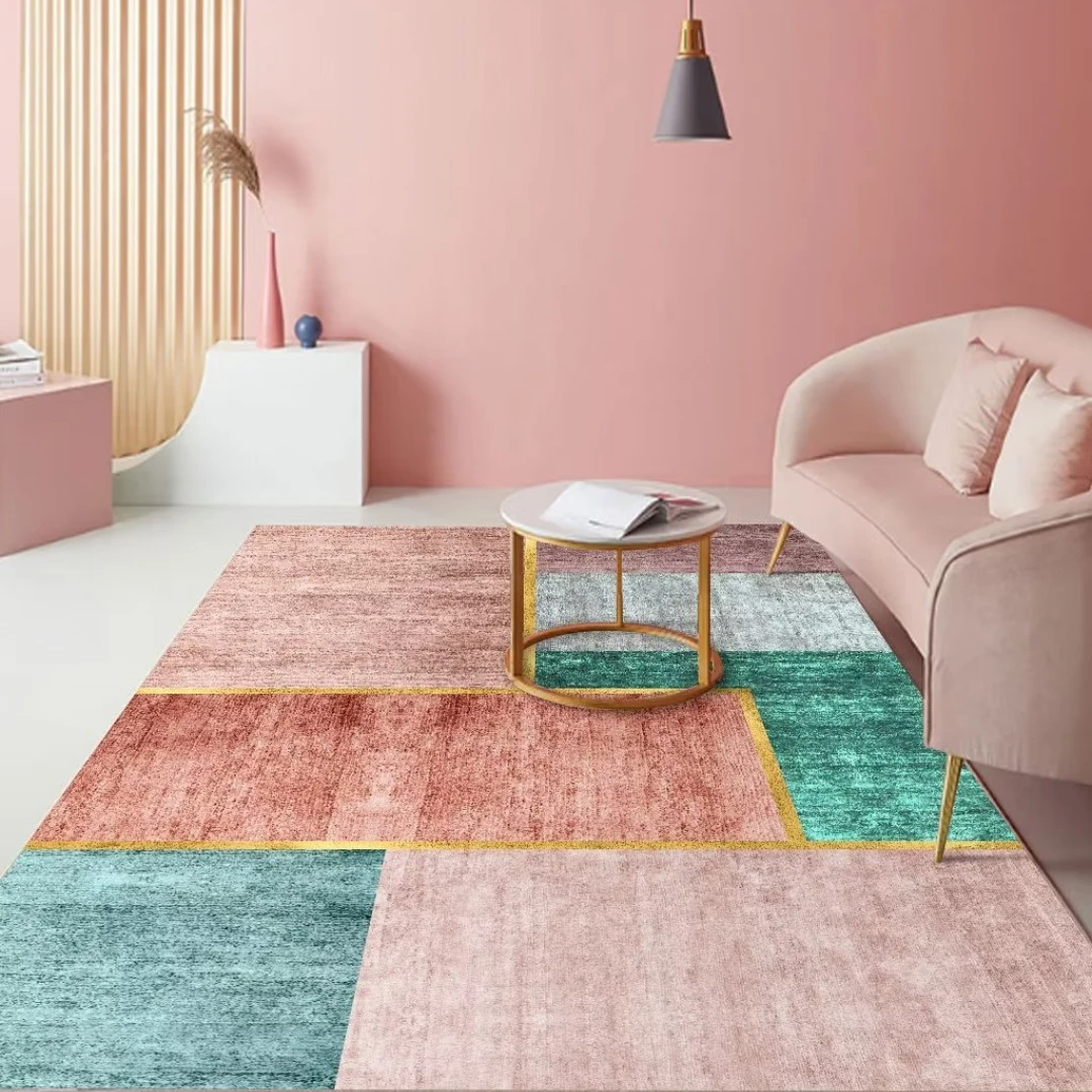 

Carpets for Living Room Light Luxury Pink Large Carpet Modern Bedroom Decoration Bedside Floor Mat Non-slip Lounge Sofa Area Rug