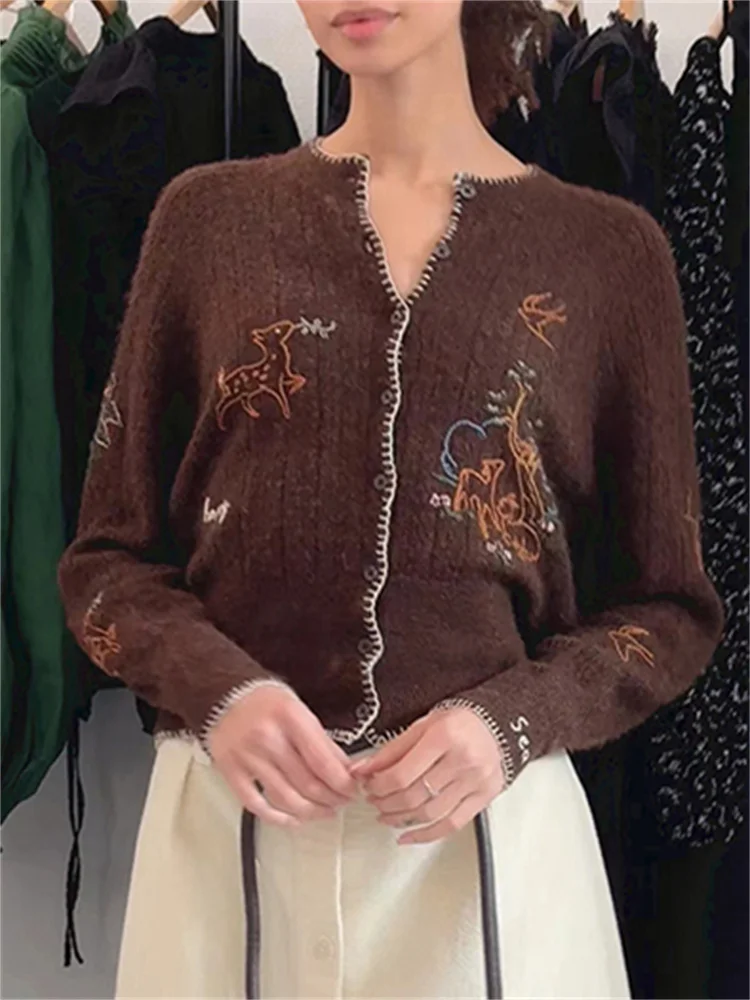 Вязаный крючком ажурный женский свитер трикотаж топ с круглым вырезом милые