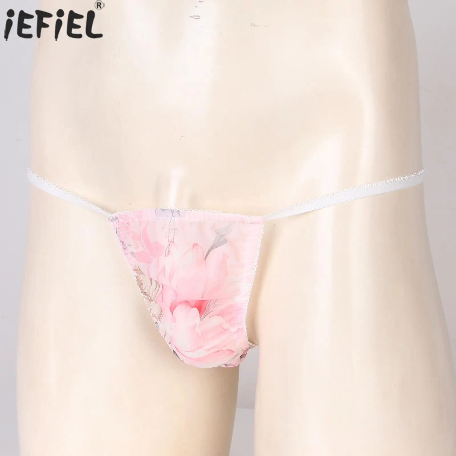 

Mens Low Rise Floral Print Chiffon Briefs Sissy Underwear Elastic Waistband Bulge Pouch Thongs Exotic sexy briefs sissy Lingerie