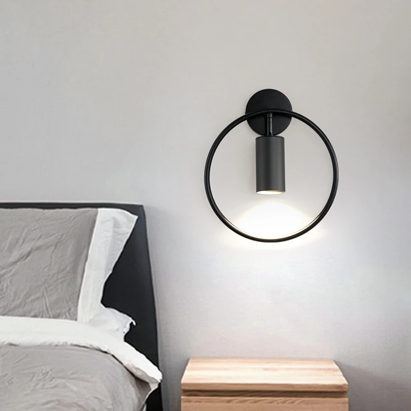 

​ Nordic circular aisle corridor entrance staircase wall lamp bedside adjustable background wall spotlight lamp