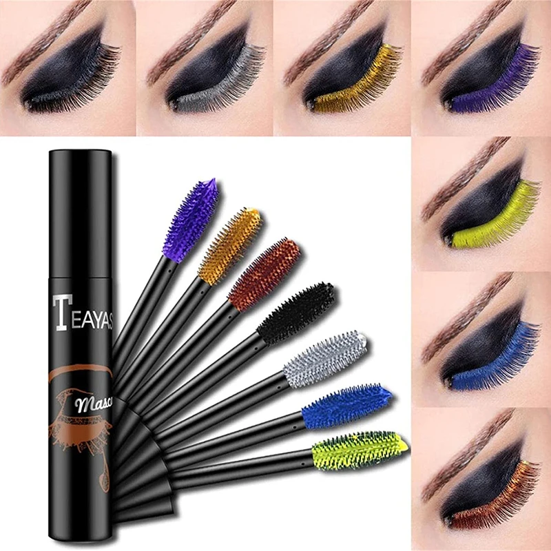 

7 Colors Mascara Lashes Thick Eyelash Extensions Waterproof Makeup Long Lasting Mascara Halloween Cosmetics Curling Mascara