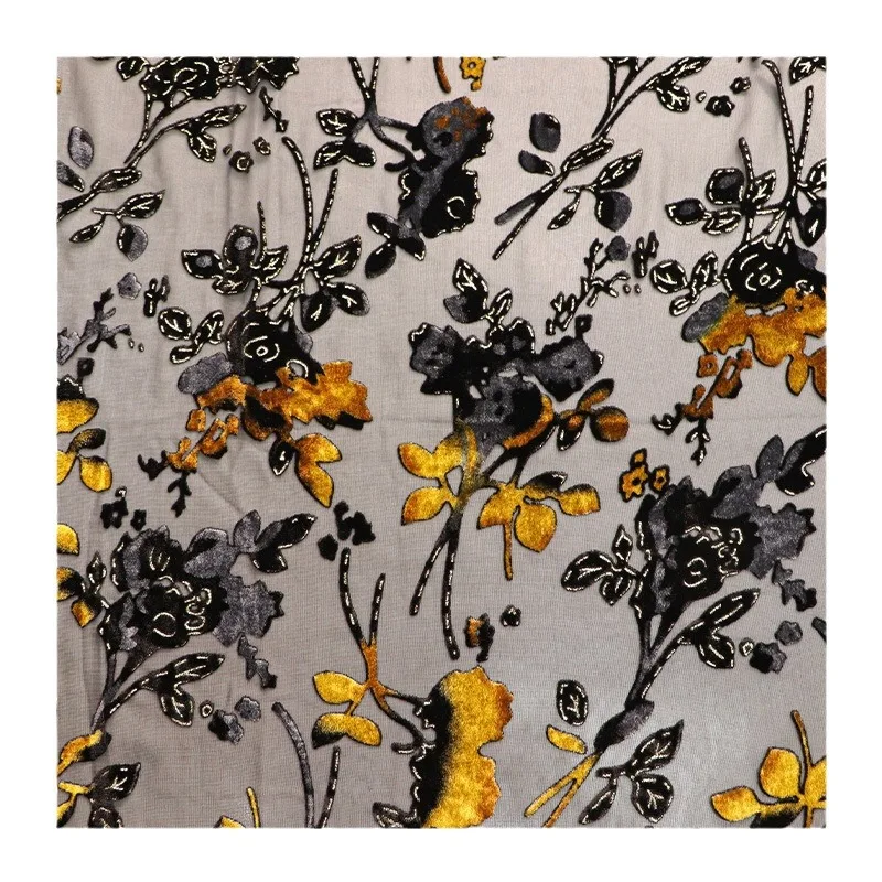 Женская тканая бархатная парча с липким принтом позолоченная ткань ночная