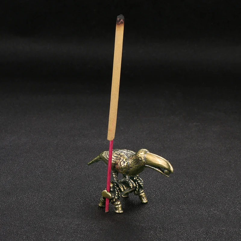 

2023 Antique Solid Copper Parrot Ornaments Incense Burner Portable Office Desk Handicraft Collection