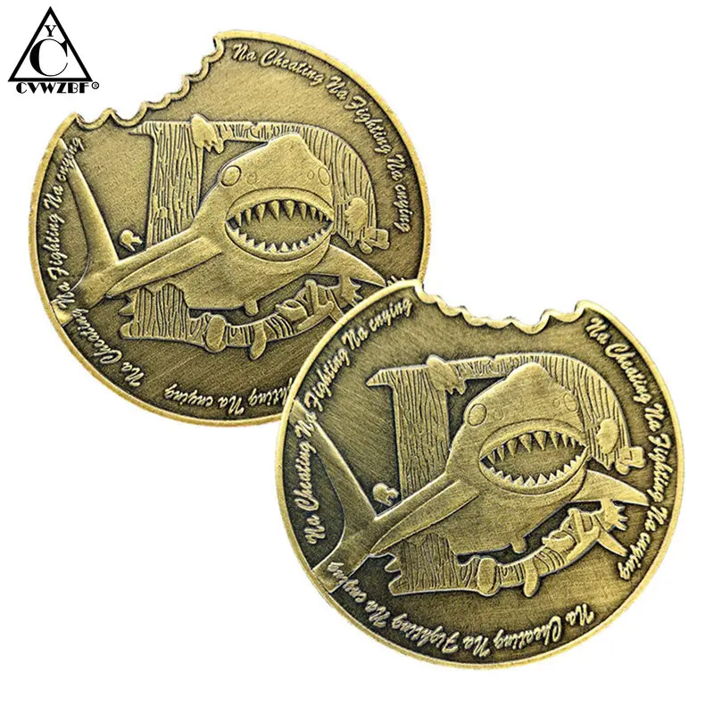 

Горячая Распродажа подарки большая белая акула бронзовая монета Na обмана драка на памятные монеты с плачем Защита окружающей среды