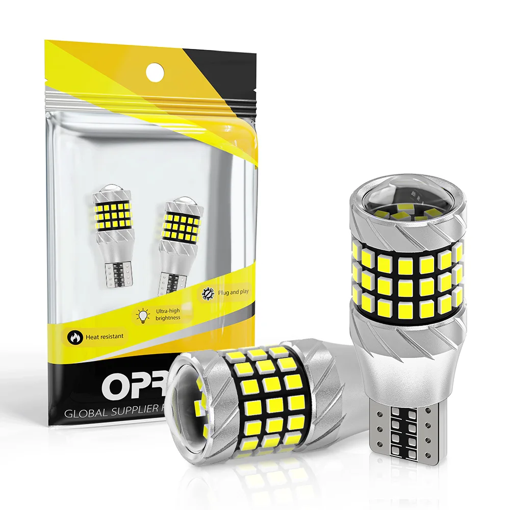 2 шт. светодиодные лампы W16W T15 921 супер яркие автомобильные фонари Canbus без ошибок