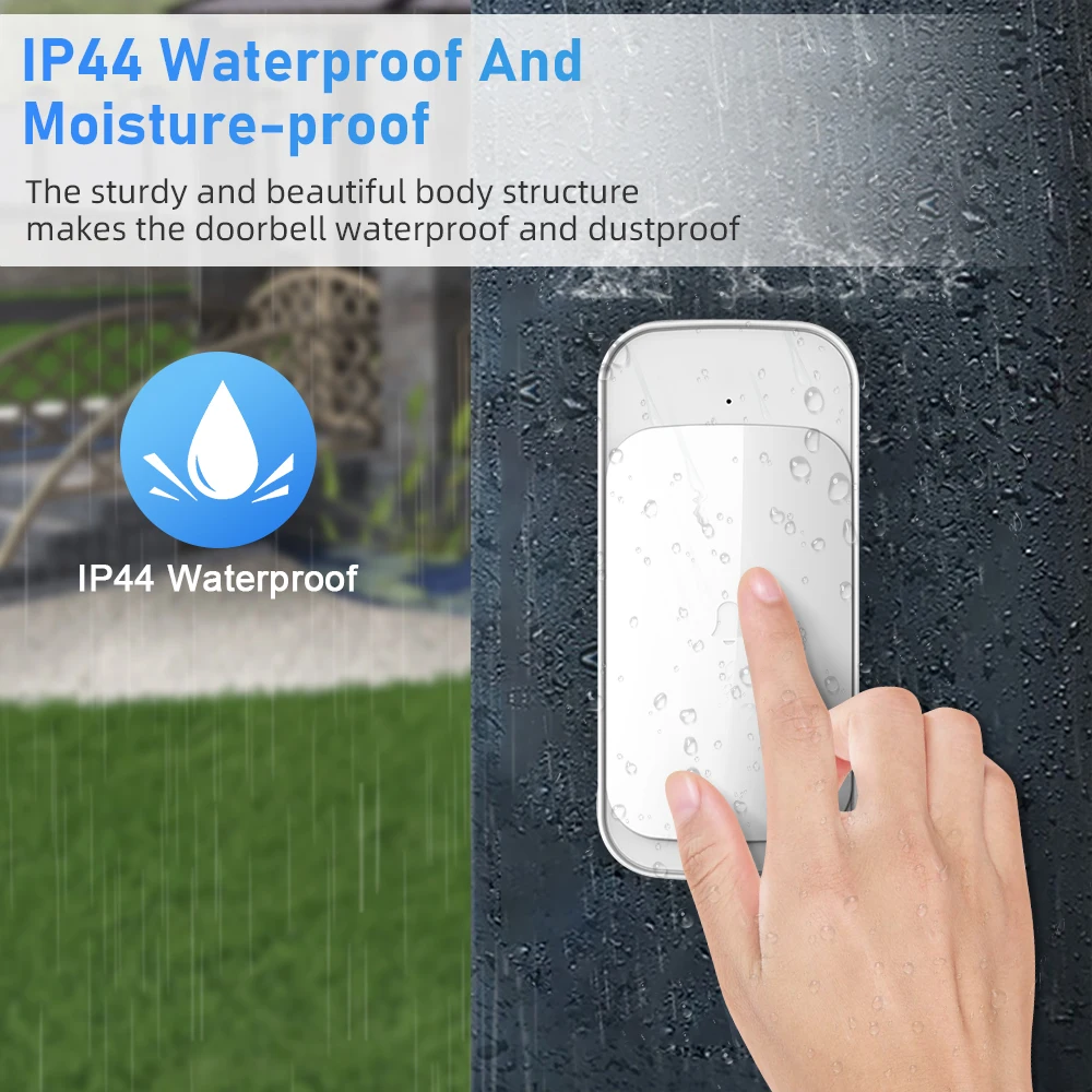 elecpow smart home wireless doorbell outdoor waterproof touch sensing door bell kit 58 chords home welcome house chimes receiver free global shipping