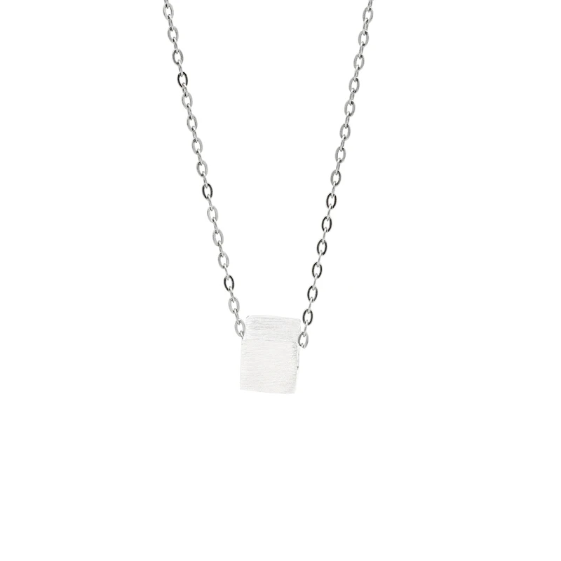 

S925 sterling silver geometric square necklace personality female temperament clavicle chain boudoir jewelry