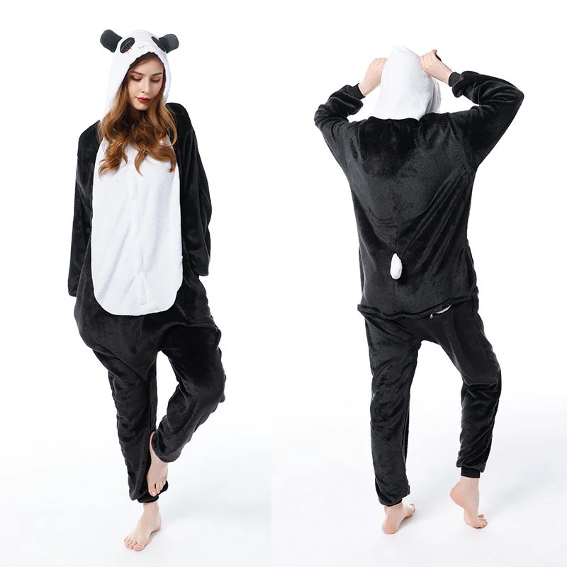 Family Kigurumi Pajamas Black Panda Animal Onesie Cosplay Costume Pajamas For Babies Kids and Adults