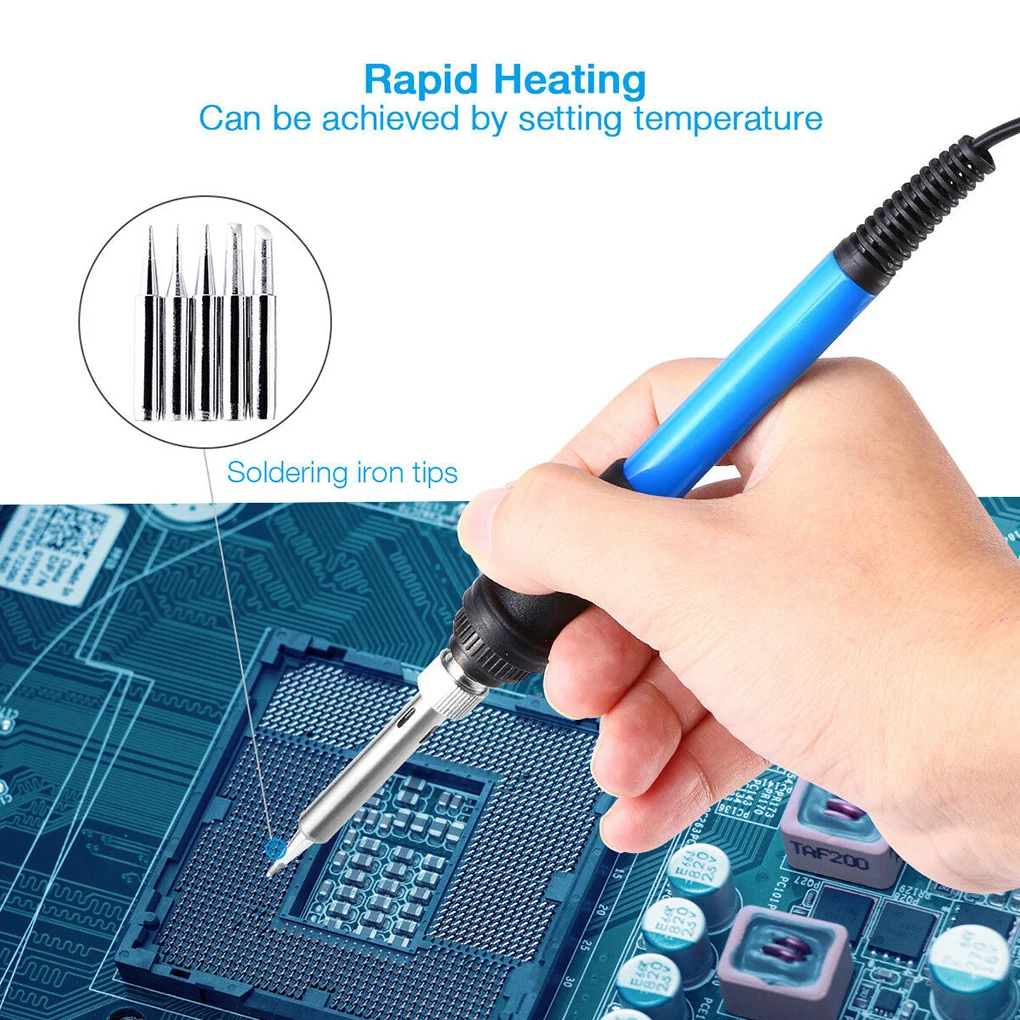

Wood Burning Carving Pyrography Pen Kit 60W Adjustable Temperature Soldering Iron Welding Wood Embossing Burning Repair