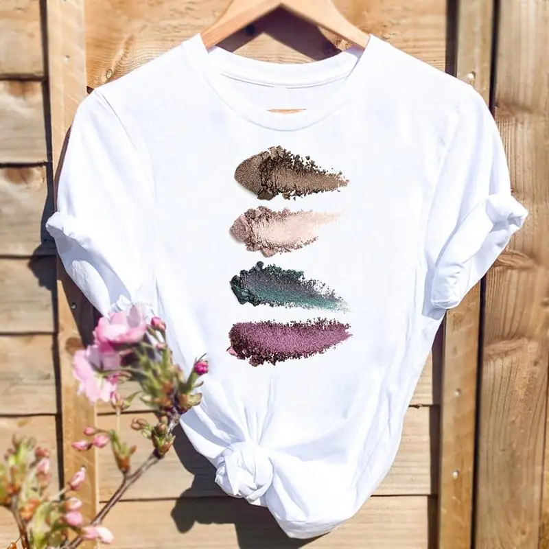 

Women Make Up 3D New 2022 Style Trend Print T-shirts Graphic T Top Fashion Short Sleeve Summer Shirt Female Tee T-Shirt