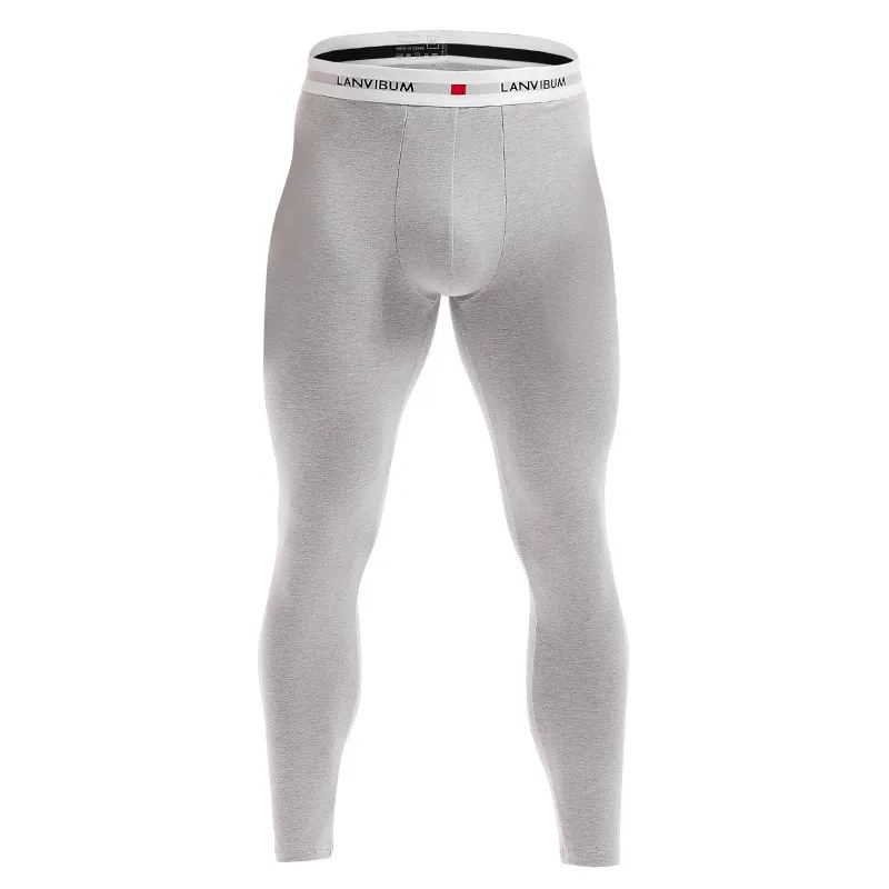 Men Long Johns High Quality Cotton Slim Underwear Men Sexy Bulge Penis Pouch Leggings Man Home Sheer Lounge Thermal Underpants