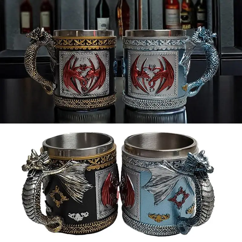 Кружка для пива из нержавеющей стали в средневековом стиле Классическая