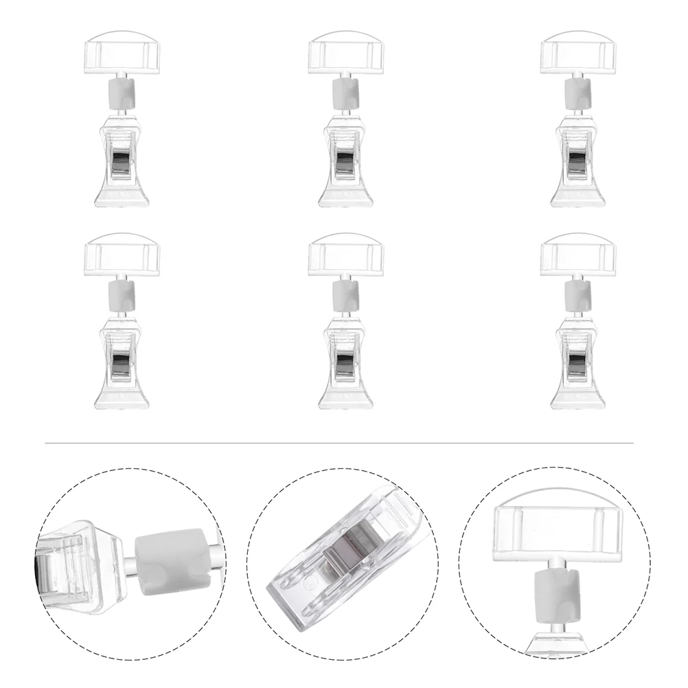 

7pcs Tag Clips Rotate Mu;ti-use Advertising Label Rack Tag Holder for Retail Shops Mall Supermarkets