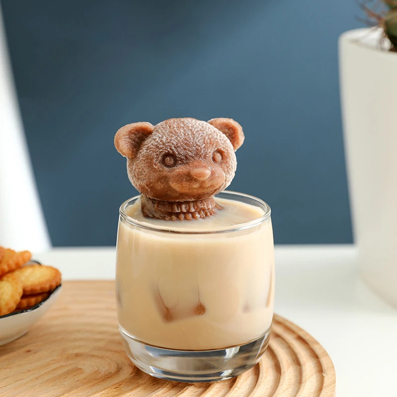 

3D Bear Silicone Mold Ice Cube Maker Chocolate Mould DIY Molds for Pastry Whiskey Wine Drink Coffee Ice Cream Kitchen Bar Tool