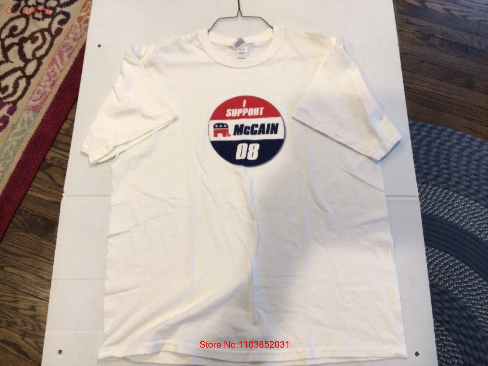 Редкий 2008 Джон маккеин белая футболка с рисунком размер XL