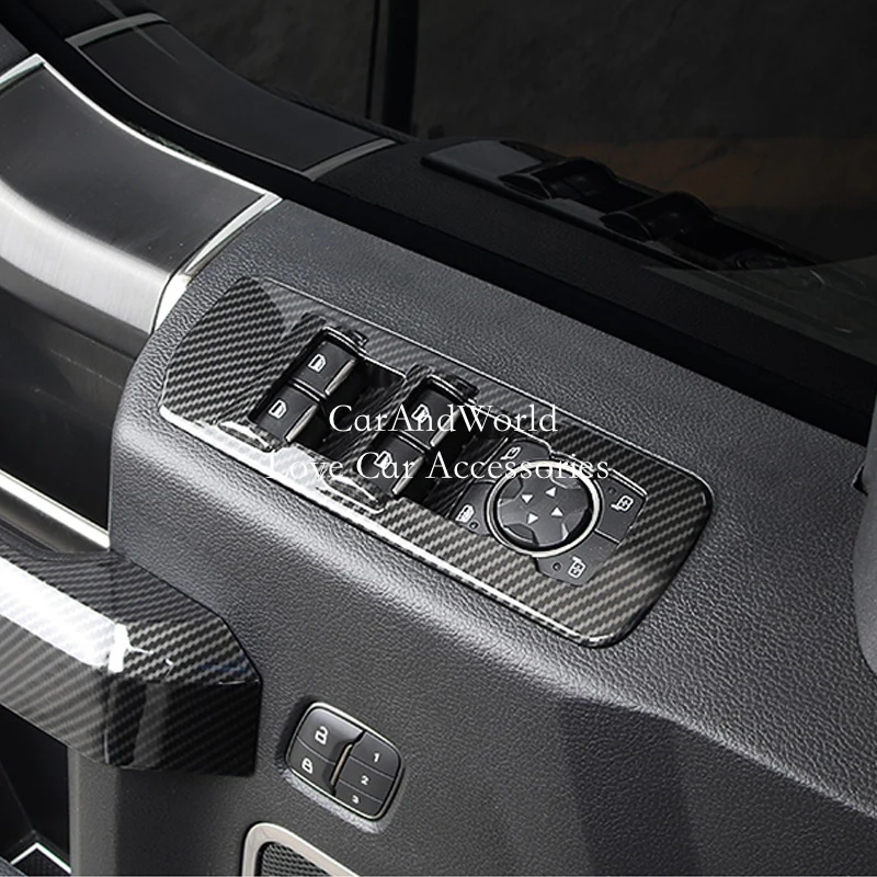 

ABS углеродное волокно внутренний подлокотник дверь стекло Подъемник Переключатель рамка Обложка отделка автомобильные аксессуары для Ford ...