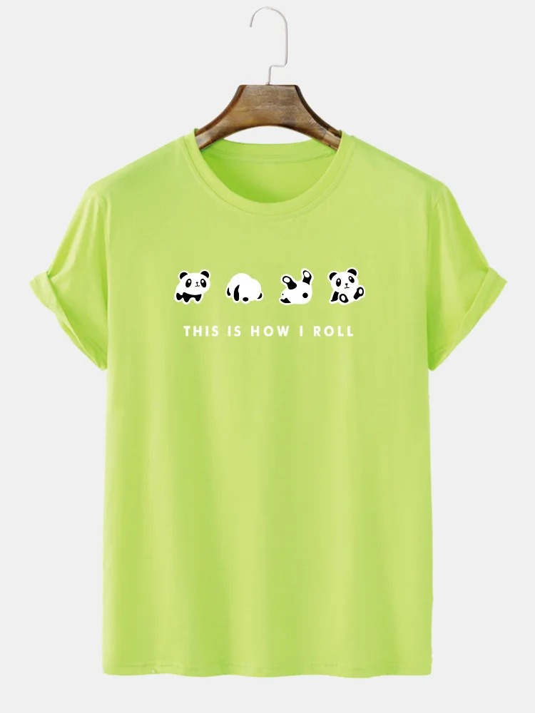 

Футболка мужская оверсайз с принтом панды, тонкая модная повседневная свободная хлопковая рубашка с круглым вырезом и короткими рукавами, ...