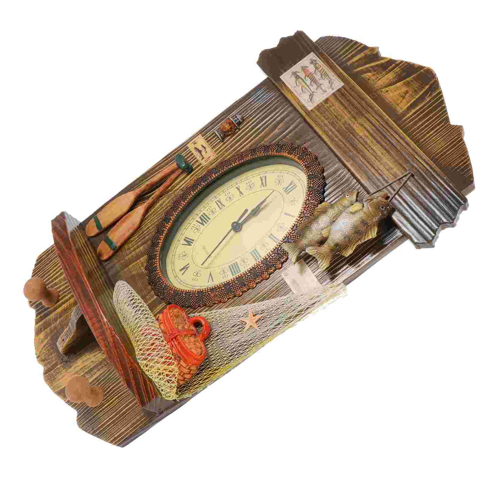 

Mediterranean Style Wall Clock Decoration Hanging Wall Clock Ornament for Home