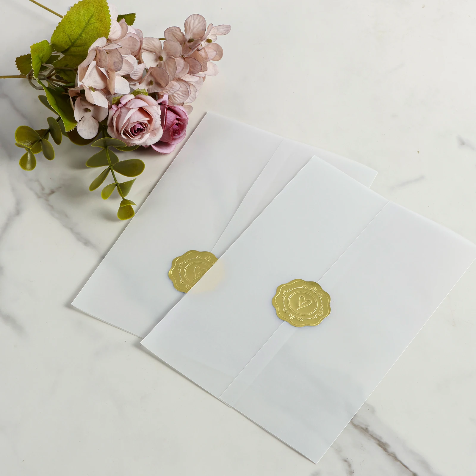 60/120 Шт. Атласные Складные Бумажные Пригласительные Куртки Полупрозрачные