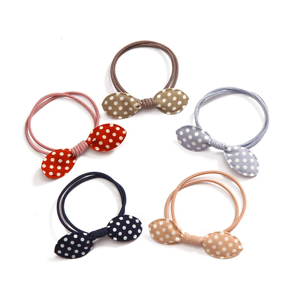 

Baby Girls Cute Bow Hairbands Kids Children Polka Dot Headband Stretchy Elastic Hair Bands Headwear Accessories Random Color