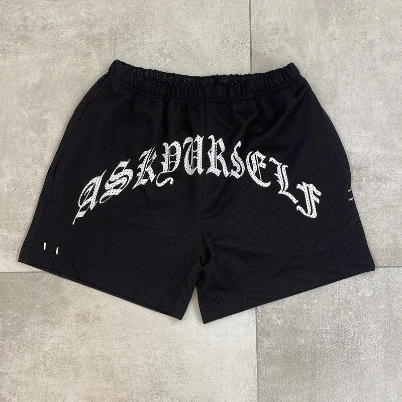 

22SS New Style Sanskrit Alphabet Logo Print Askyurself Shorts Men Women EU Size 100% Cotton Askyurself Shorts Fashion Summer