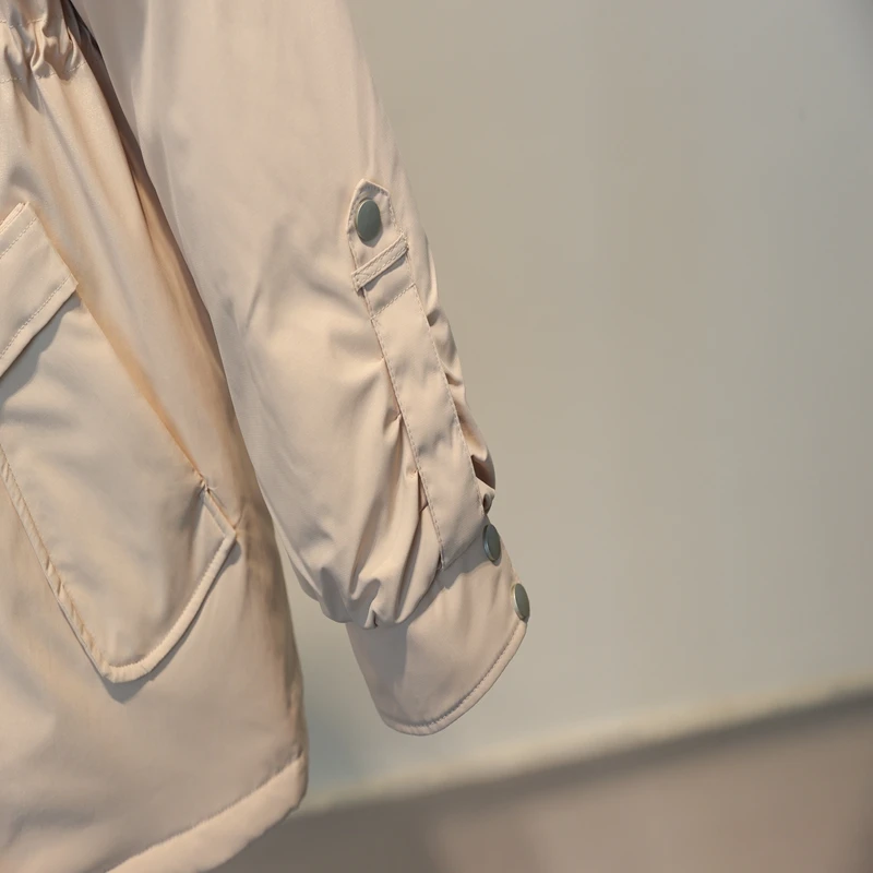 2023 Cotton Padded Fur Parka New Big Fur Collar Down Winter Jacket Women Thick Warm Parkas Female Outerwear