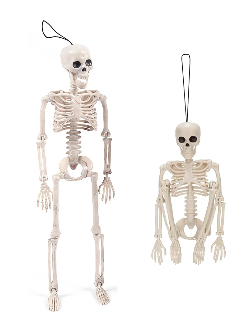 

Скелеты на Хэллоуин, подвесное украшение, череп с пластальными суставами, 40 см, полный корпус, реалистичное украшение для интерьера