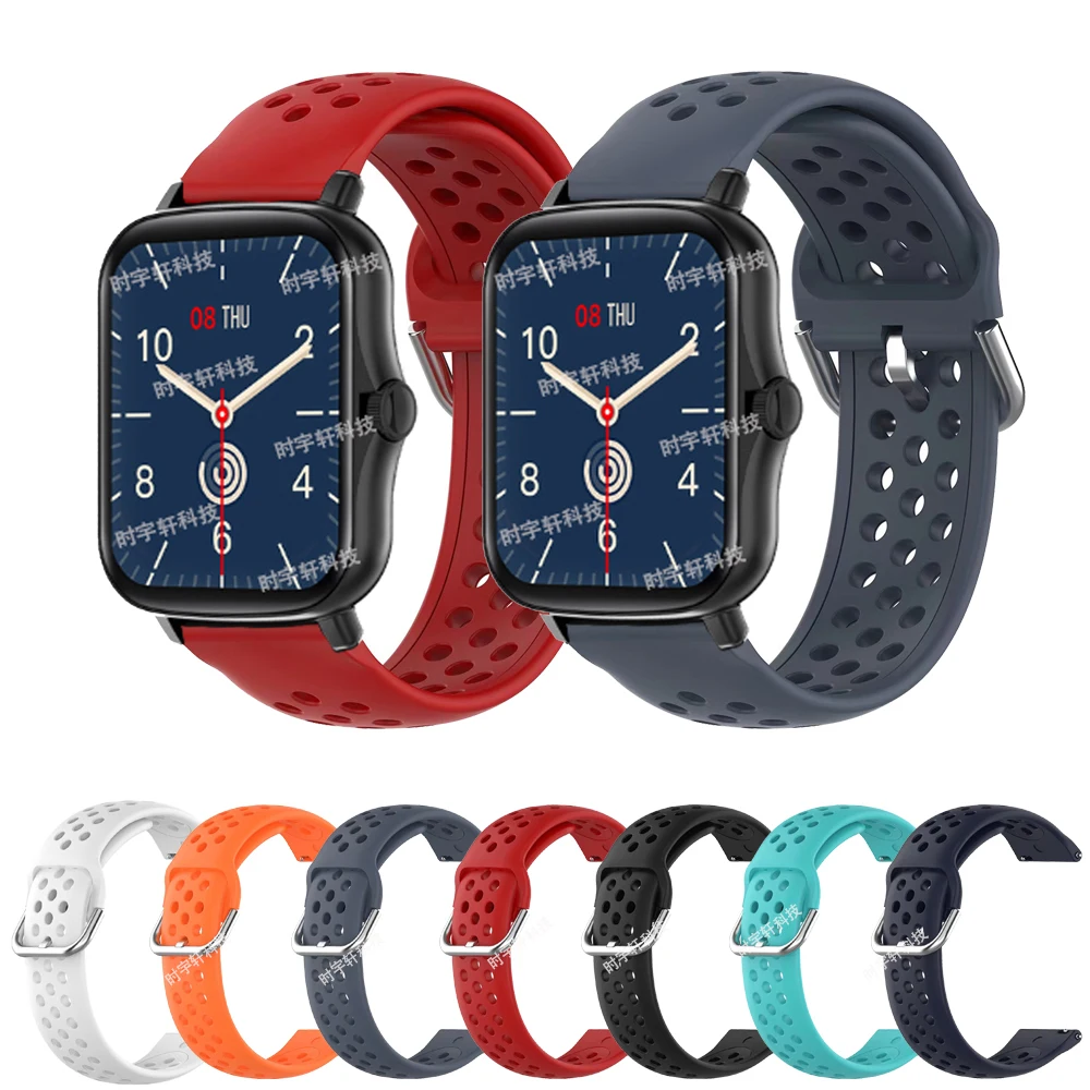 

Ремешок силиконовый для COLMI P8 Plus, Воздухопроницаемый браслет для смарт-часов COLMI P8/P12/P9/P28 Plus/V23 Pro, 20 мм, аксессуары для смарт-часов